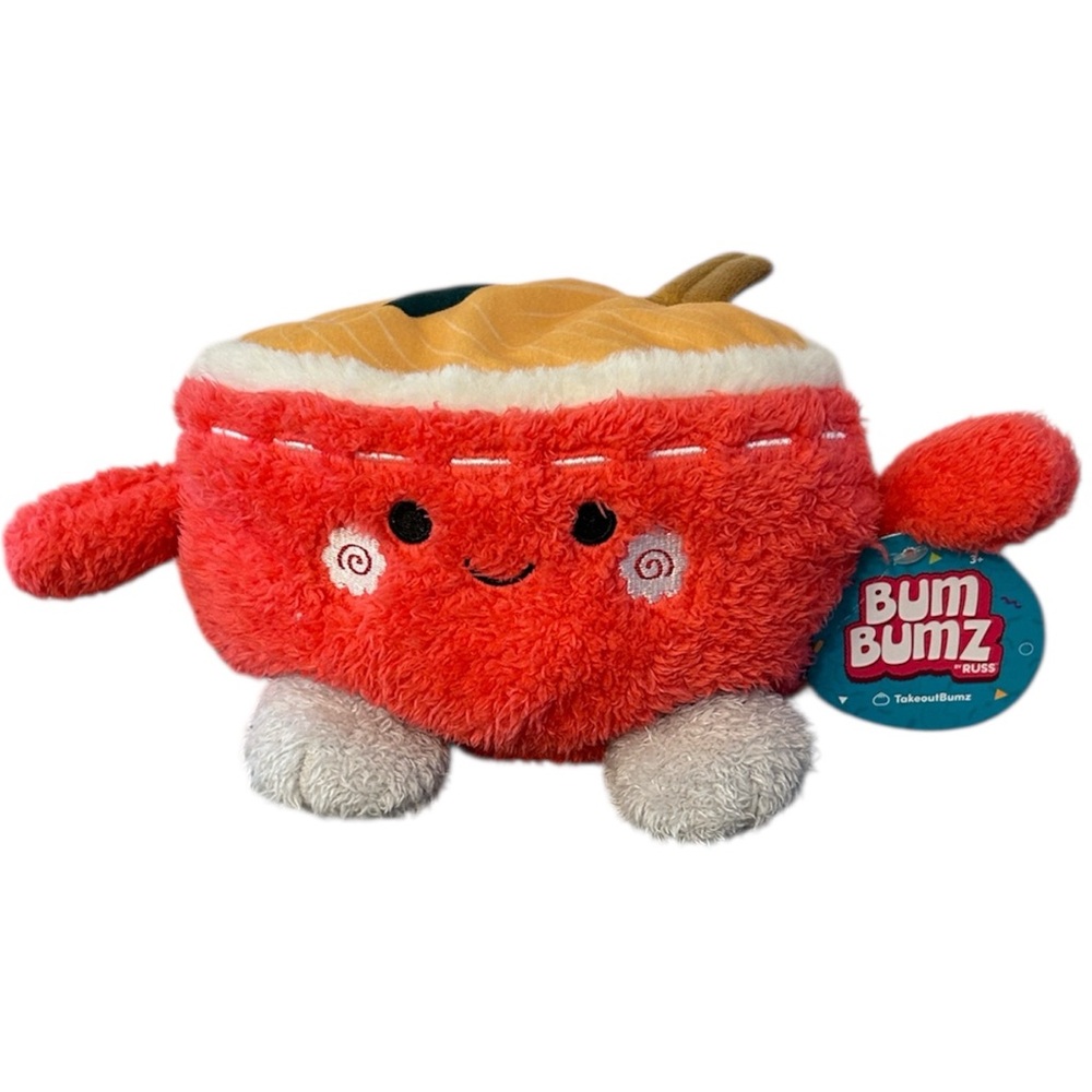 Bum Bumz Rufus Ramen plush toy with collectible sticker NEW